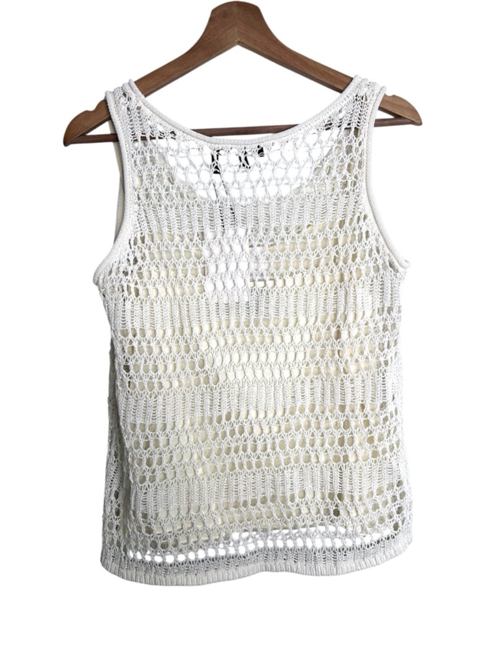 Theory Ivory Tissage Open Knit Crochet Maxi Skirt and Tank Top Set Size Small - Picture 5 of 10